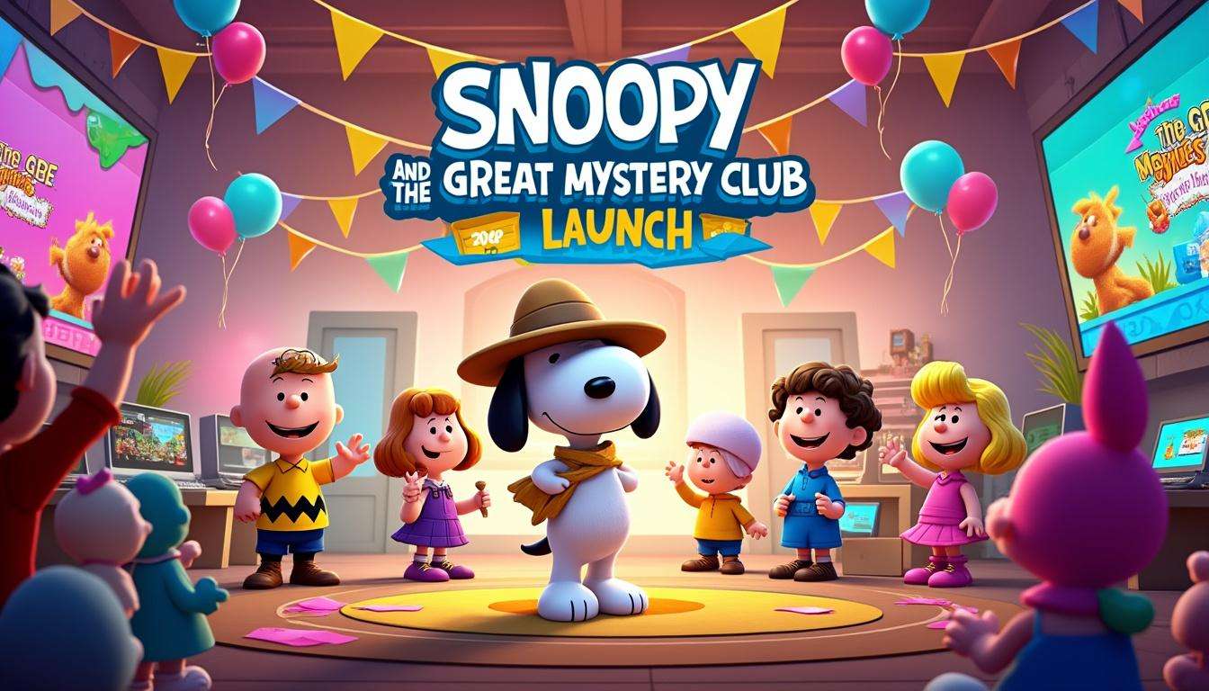 The unveiling of snoopy and the great mystery club video game, set to launch on consoles and pc on october 10th